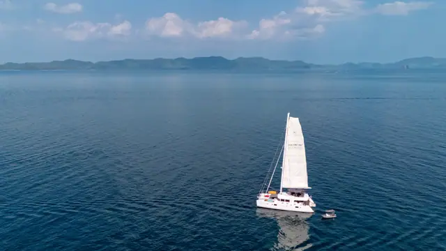 Lagoon 56 OO7 — aerial view