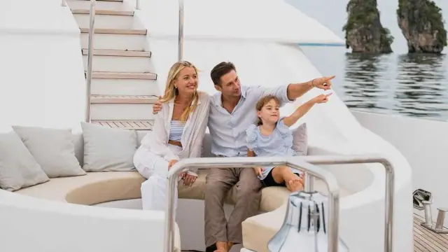 Westport 130 Sea Bear — guests on board