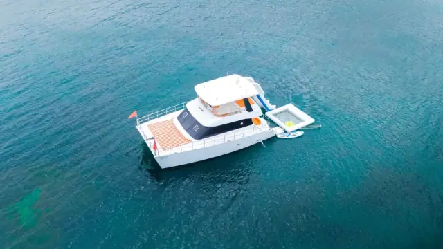 Whisky 48 — aerial view at sea